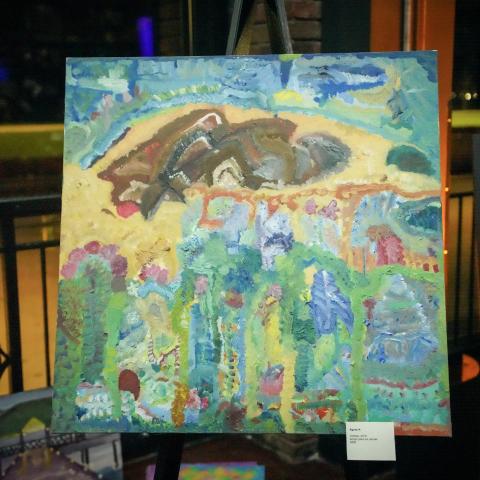 A painting is displayed at the 2026 gala Artwalk