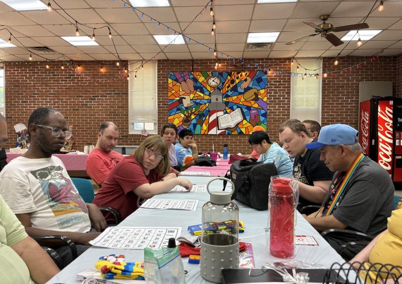 Envision Unlimited members playing bingo
